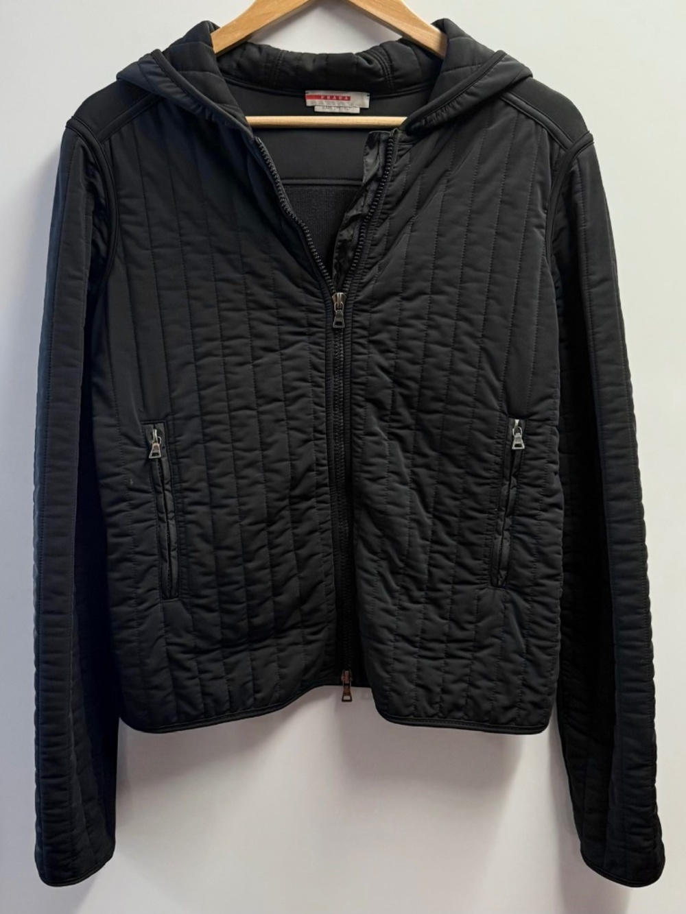 Prada Vintage 2000s Sport Linea Rossa Hooded Hybrid Jacket